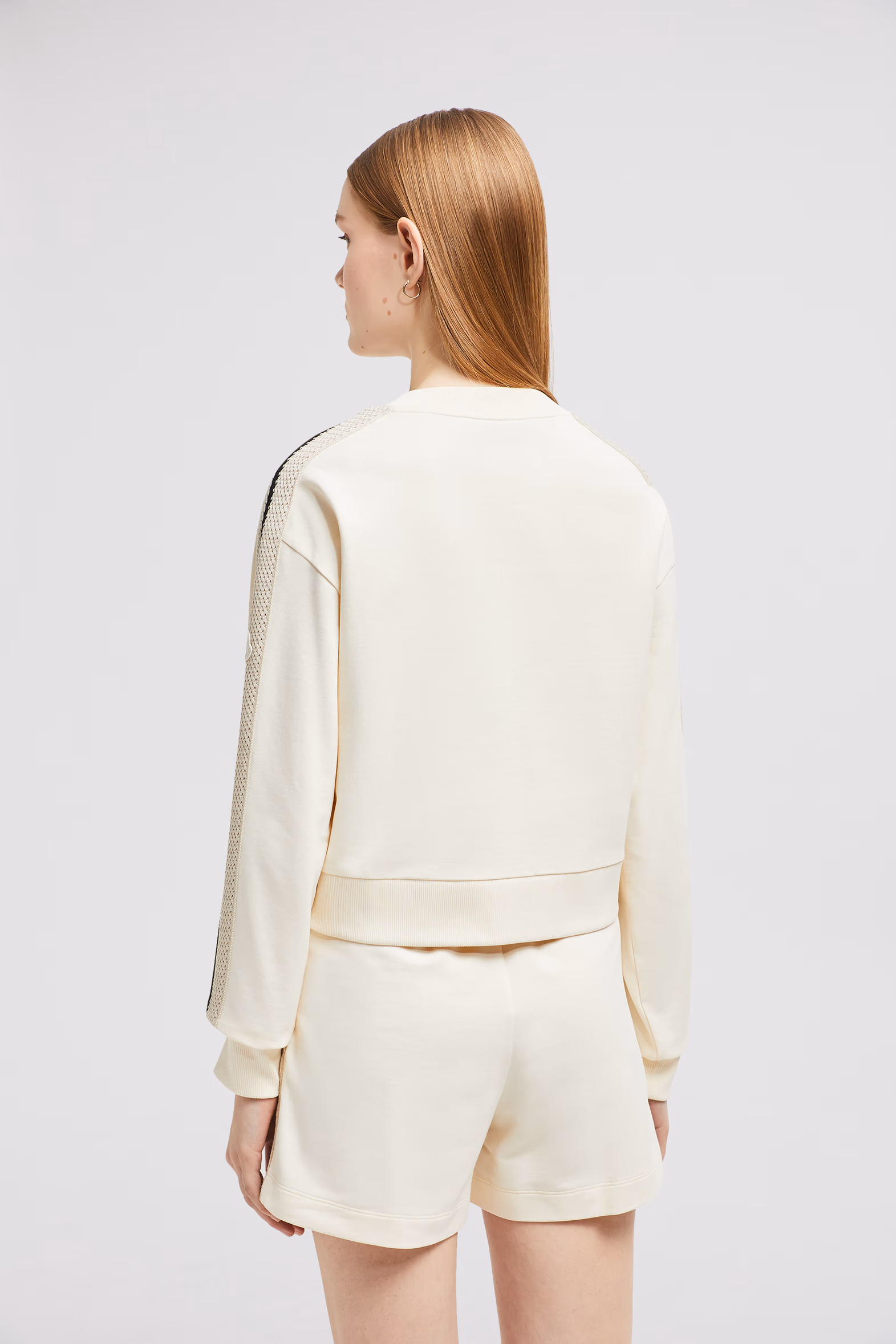 Crochet Accent Cotton Sweatshirt Women White Moncler 5